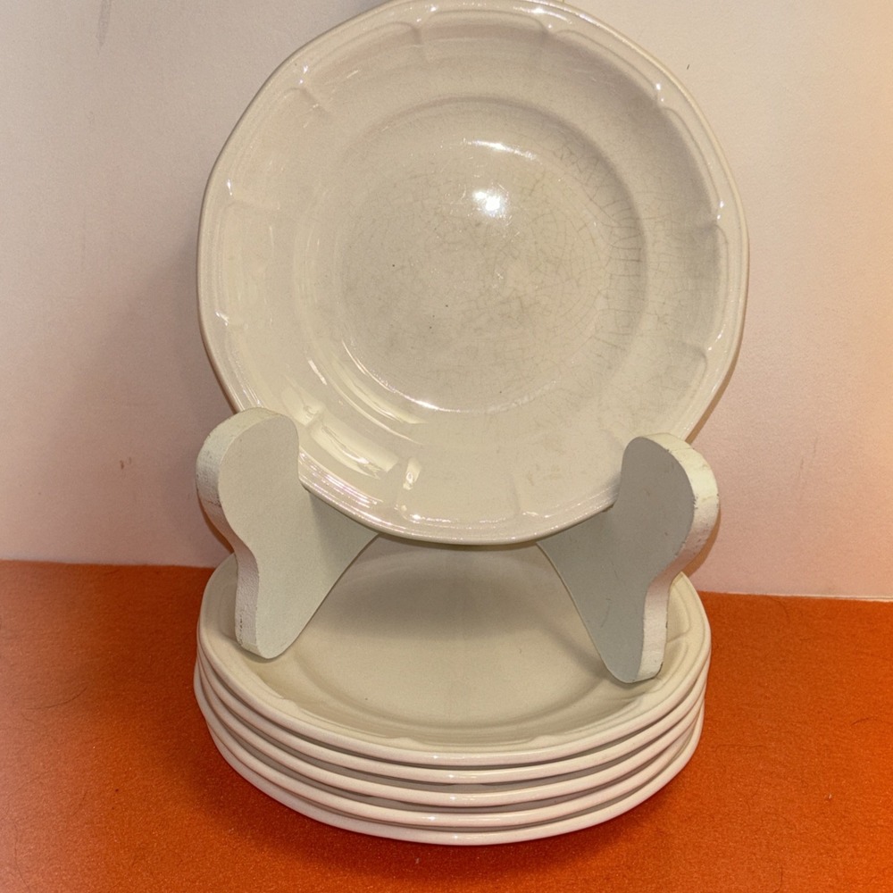 6 Vintage Henry Ford Museum White Salad Plates Simpsons England Greenfield Vill.